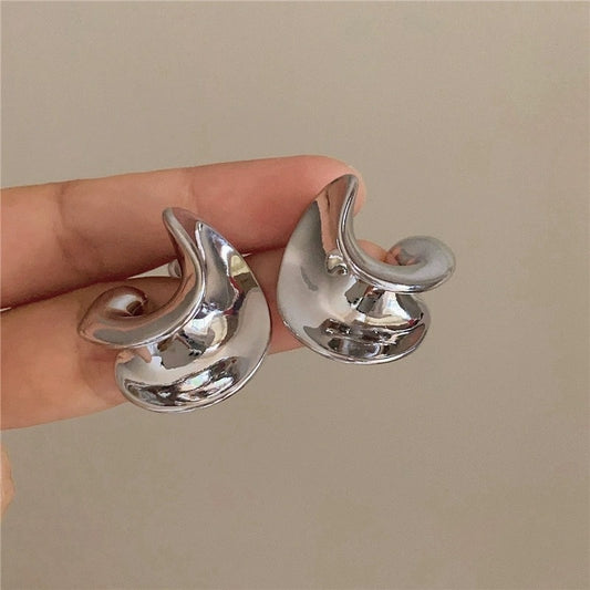 Women's Special-interest Design Simple Metal Spiral Stud Earrings