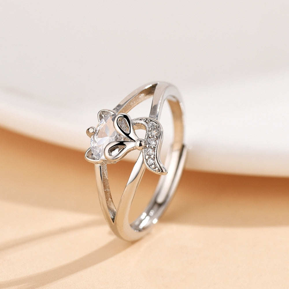 Fox Zircon Ring Female Creative Design Niche