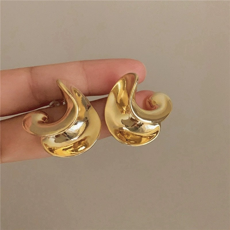 Women's Special-interest Design Simple Metal Spiral Stud Earrings