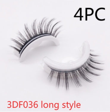 Reusable 3D Mink Lashes Natural False Eyelashes Self Adhesive Fake Glue Free Makeup Eyelash Extension Silk