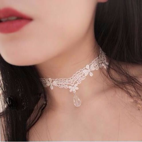 Multi-layer Crystal Lace Necklace Bone Chain