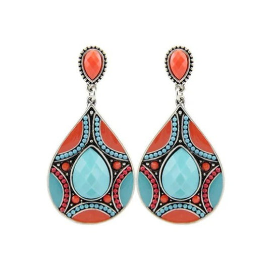 Bead Pattern Resin Water Drop Earrings