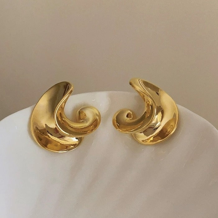 Women's Special-interest Design Simple Metal Spiral Stud Earrings